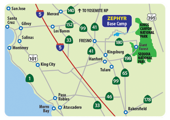 Merced river meeting location map.