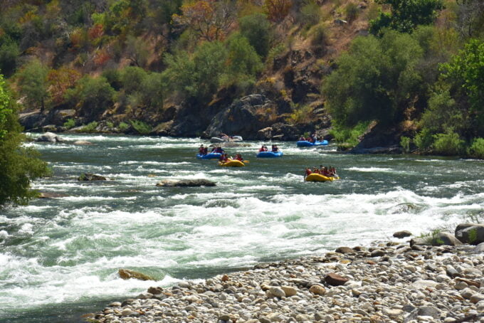 rafting through the biggest rapid on the kings river