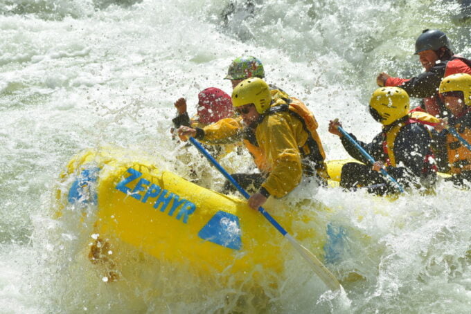Exciting family rafting trip on the Merced River